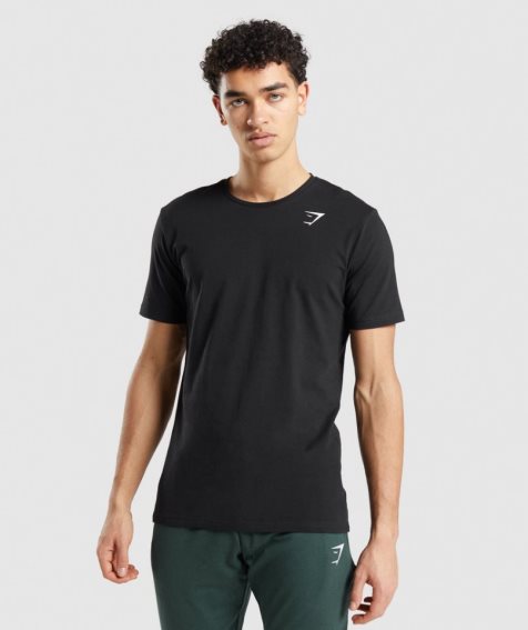 Men's Gymshark Essential T-Shirts Black | NZ 6WXYZO